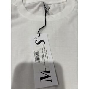 Mains London Mens White Blue Logo Tee